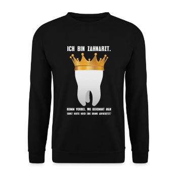 I am dentist - toothpaste practice patient - Unisex Sweatshirt - black - Front - Alina (178cm) & Michal (187cm)