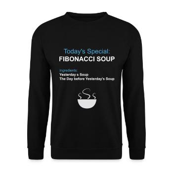 Fibonacci Soup - Maths Food Funny Nerd Geek Gift - Sweat-shirt Unisexe - noir - Devant - Alina (178cm) & Michal (187cm)