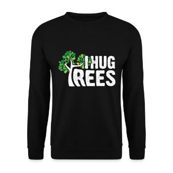 I Hug Trees - Leaves Earth Protection Tree Nature - Sweat-shirt Unisexe - noir - Devant - Alina (178cm) & Michal (187cm)