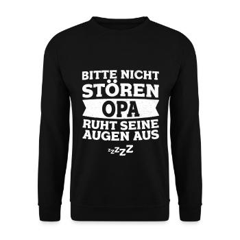 Please Don't Disturb Grandpa Rests His Eyes From Sleep - Unisex Sweatshirt - black - Front - Alina (178cm) & Michal (187cm)