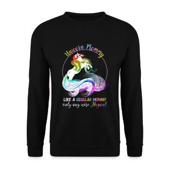 Unicorn Mommy Magique Mother’s Day Mom Gift - Sweat-shirt Unisexe - noir - Devant - Alina (178cm) & Michal (187cm)