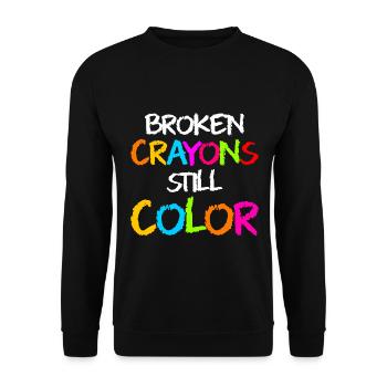 Broken Crayons Still Color - Unisex Sweatshirt - black - Front - Alina (178cm) & Michal (187cm)