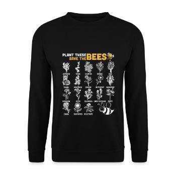 Plant thesis Save The Bees - Unisex Sweatshirt - black - Front - Alina (178cm) & Michal (187cm)