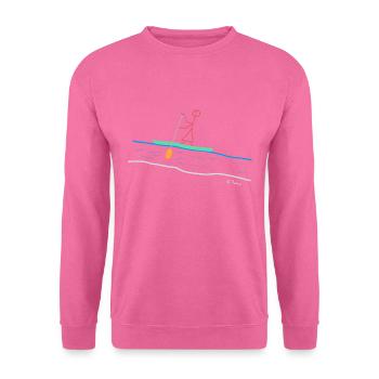 Standup Paddel Strichmännchen, Frau Wasser schwimm - Unisex Pullover - Pink - Vorne