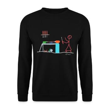 Drechsel stick figure, craft hobby wife job - Unisex Sweatshirt - black - Front - Alina (178cm) & Michal (187cm)