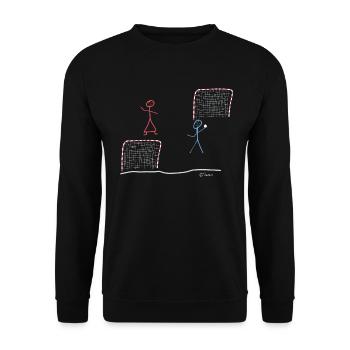 Figure de bâton de handball, entraînement de loisir - Sweat-shirt Unisexe - noir - Devant - Alina (178cm) & Michal (187cm)