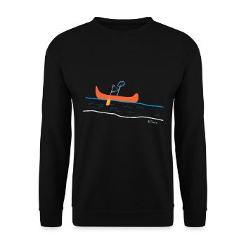 Kayak stick figure, sport recreational canoe water - Unisex Sweatshirt - black - Front - Alina (178cm) & Michal (187cm)