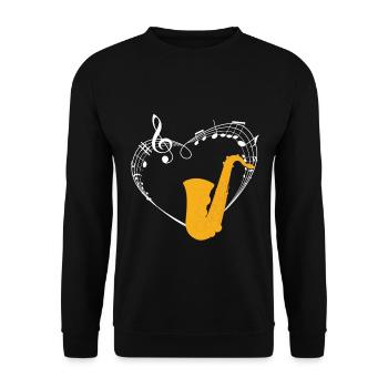 Saxophone - Unisex Pullover - Schwarz - Vorne - Alina (178cm) & Michal (187cm)