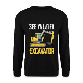 Lake Ya Later Excavator - Unisex Sweatshirt - black - Front - Alina (178cm) & Michal (187cm)