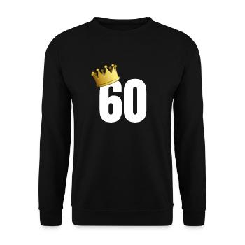 60 anniversaire numéro nombre couronne roi couronne - Sweat-shirt Unisexe - noir - Devant - Alina (178cm) & Michal (187cm)