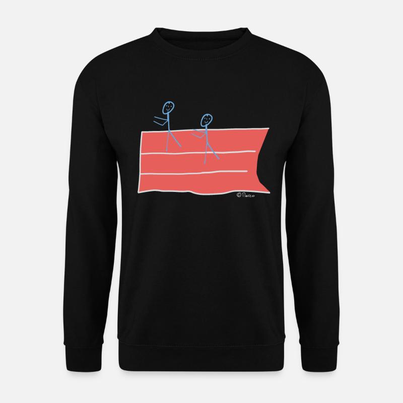 Läufer Strichmännchen, Wettkampf Sprint Sport Spaß - Unisex Pullover - Schwarz