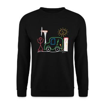 Voiture électrique Electricité Bâtons, régénérant - Sweat-shirt Unisexe - noir - Devant - Alina (178cm) & Michal (187cm)
