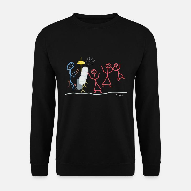 Schlagzeug Strichmännchen, Musik Instrument Hobby - Unisex Pullover - Schwarz