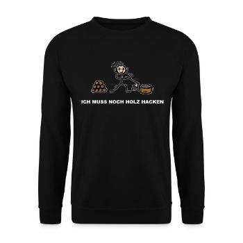 Déchiqueteuse de bois avec hache - je dois encore couper du bois - Sweat-shirt Unisexe - noir - Devant - Alina (178cm) & Michal (187cm)