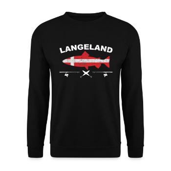 Meerforelle Angeln Langeland - Unisex Pullover - Schwarz - Vorne - Alina (178cm) & Michal (187cm)