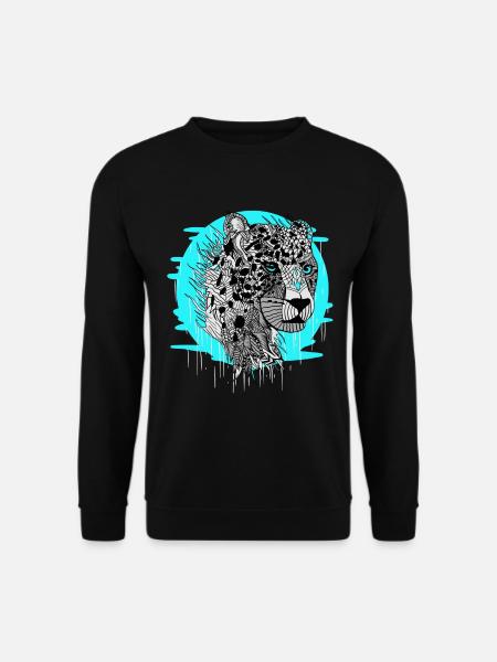 Leopard retro mandala - Unisex Sweatshirt - black