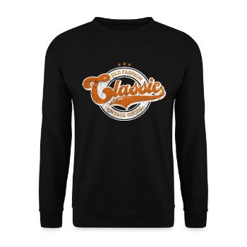 Classic old fashion denim vintage goods orange - Unisex Sweatshirt - black - Front - Alina (178cm) & Michal (187cm)