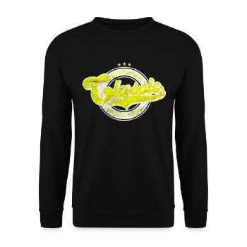 Classic old fashion denim vintage goods yellow - Unisex Sweatshirt - black - Front - Alina (178cm) & Michal (187cm)