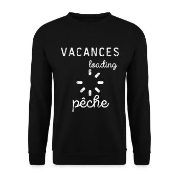 vacances pêche - Sweat-shirt Unisexe - noir - Devant - Alina (178cm) & Michal (187cm)