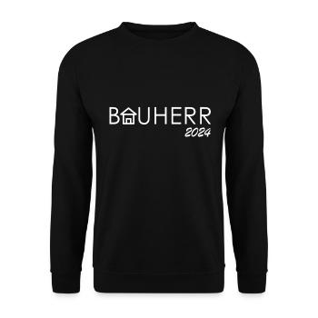 Bauherrin 2024 | Hauskauf | Eigenheim | Umzug - Unisex Pullover - Schwarz - Vorne - Alina (178cm) & Michal (187cm)
