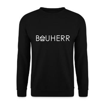 Bauherr | Hauskauf | Eigenheim | Umzug - Unisex Pullover - Schwarz - Vorne - Alina (178cm) & Michal (187cm)