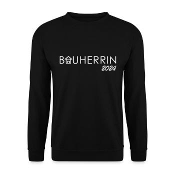 Bauherrin 2024 | Hauskauf | Eigenheim | Umzug - Unisex Pullover - Schwarz - Vorne - Alina (178cm) & Michal (187cm)