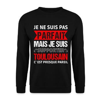 Supporter toulousain cadeau rugby Toulouse - Sweat-shirt Unisexe - noir - Devant - Alina (178cm) & Michal (187cm)