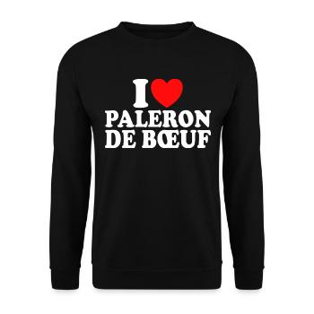 Boucher I Love Paleron De Boeuf - Sweat-shirt Unisexe - noir - Devant - Alina (178cm) & Michal (187cm)