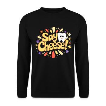 Retro Dental Humor Woman Dentist - Unisex Sweatshirt - black - Front - Alina (178cm) & Michal (187cm)