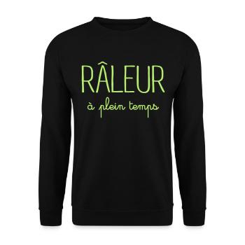 Râleur à Plein Temps - Sweat-shirt Unisexe - noir - Devant - Alina (178cm) & Michal (187cm)