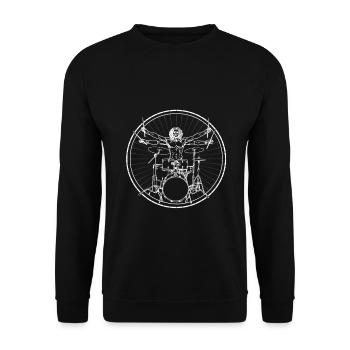 Da Vinci Drummer - Don de musique de batterie - Sweat-shirt Unisexe - noir - Devant - Alina (178cm) & Michal (187cm)