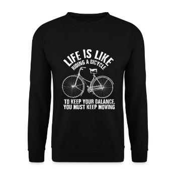 bicycle - Unisex Sweatshirt - black - Front - Alina (178cm) & Michal (187cm)