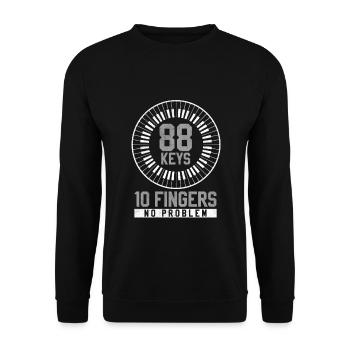 piano - Sweat-shirt Unisexe - noir - Devant - Alina (178cm) & Michal (187cm)