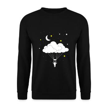 Parachutist - cloud sky gift - Unisex Sweatshirt - black - Front - Alina (178cm) & Michal (187cm)