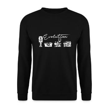 Camera Evolution - Photographer Photography Gift - Unisex Sweatshirt - black - Front - Alina (178cm) & Michal (187cm)