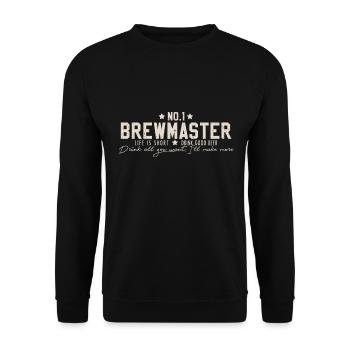 NO.1 Brewmaster - Brewer Beer Brew Gift - Unisex Sweatshirt - black - Front - Alina (178cm) & Michal (187cm)