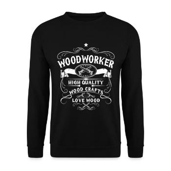 Tischler Schreiner Vintage Geschenk - Unisex Pullover - Schwarz - Vorne - Alina (178cm) & Michal (187cm)