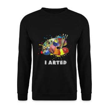 Kunst Künstler Maler Geschenk - Unisex Pullover - Schwarz - Vorne - Alina (178cm) & Michal (187cm)
