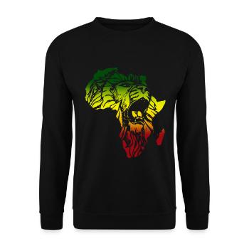 Afrika Lion Of Judah Reggae Musik Rasta Rastafari - Unisex Pullover - Schwarz - Vorne - Alina (178cm) & Michal (187cm)