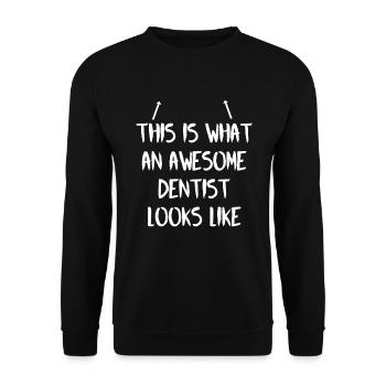 DENTISTE ZAHNPASTA ZAHNARZTHELFER - Sweat-shirt Unisexe - noir - Devant - Alina (178cm) & Michal (187cm)