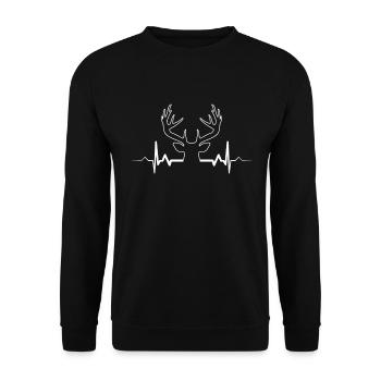 Battement de coeur de cerf - Hunt Hunter Gift - Sweat-shirt Unisexe - noir - Devant - Alina (178cm) & Michal (187cm)