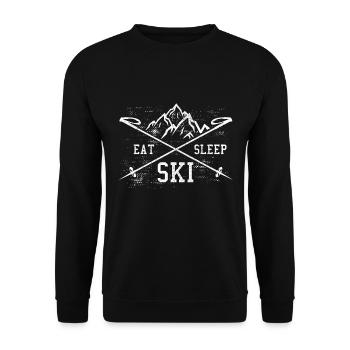 Manger Dormir Ski Répéter - Sweat-shirt Unisexe - noir - Devant - Alina (178cm) & Michal (187cm)