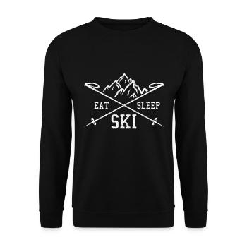 Manger Dormir Ski Répéter - Cadeau - Sweat-shirt Unisexe - noir - Devant - Alina (178cm) & Michal (187cm)