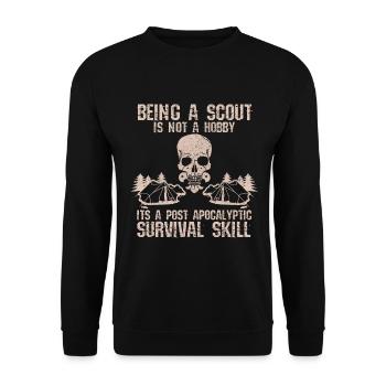 Boy Scout - Scout Gift - Unisex Sweatshirt - black - Front - Alina (178cm) & Michal (187cm)