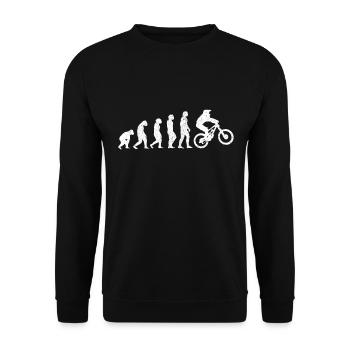 Mountainbike Evolution - Downhill MTB Geschenk - Unisex Pullover - Schwarz - Vorne - Alina (178cm) & Michal (187cm)