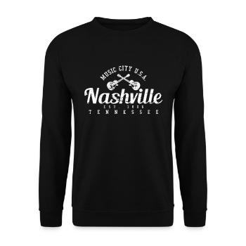 Nashville Tennessee - Country Musik - Unisex Pullover - Schwarz - Vorne - Alina (178cm) & Michal (187cm)
