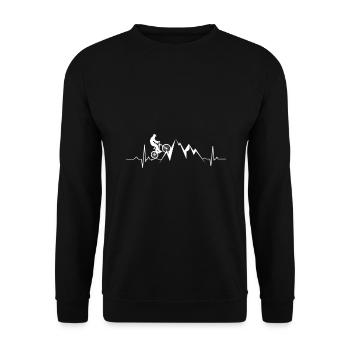 Rythme cardiaque vtt - Sweat-shirt Unisexe - noir - Devant - Alina (178cm) & Michal (187cm)
