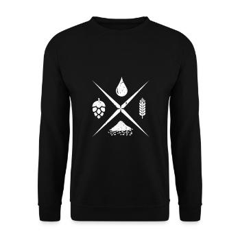 beer - Unisex Sweatshirt - black - Front - Alina (178cm) & Michal (187cm)