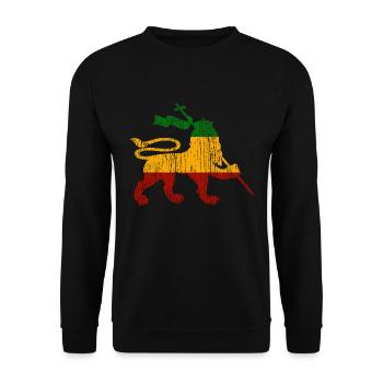 Lion Of Judah Reggae Musik Rastafari Jamaika Löwe - Unisex Pullover - Schwarz - Vorne - Alina (178cm) & Michal (187cm)