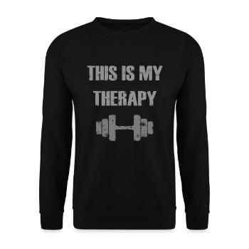 Strength training, fitness, sport therapy, muscle - Unisex Sweatshirt - black - Front - Alina (178cm) & Michal (187cm)